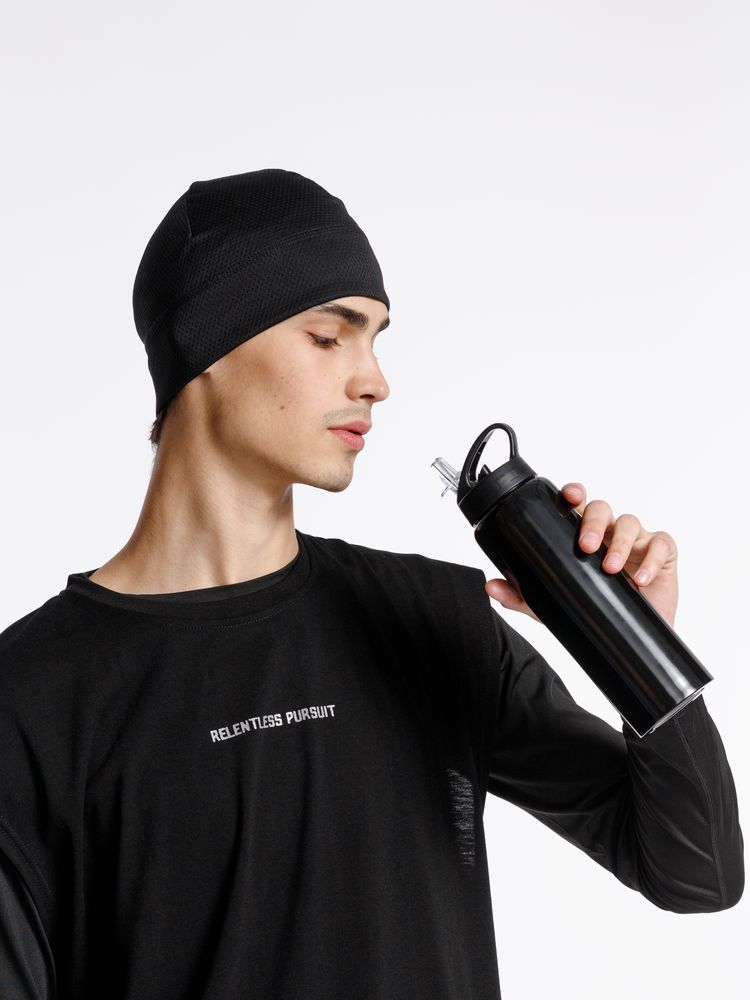 Шапка спортивная GoHead, черная / Миниатюра модельного (1000)