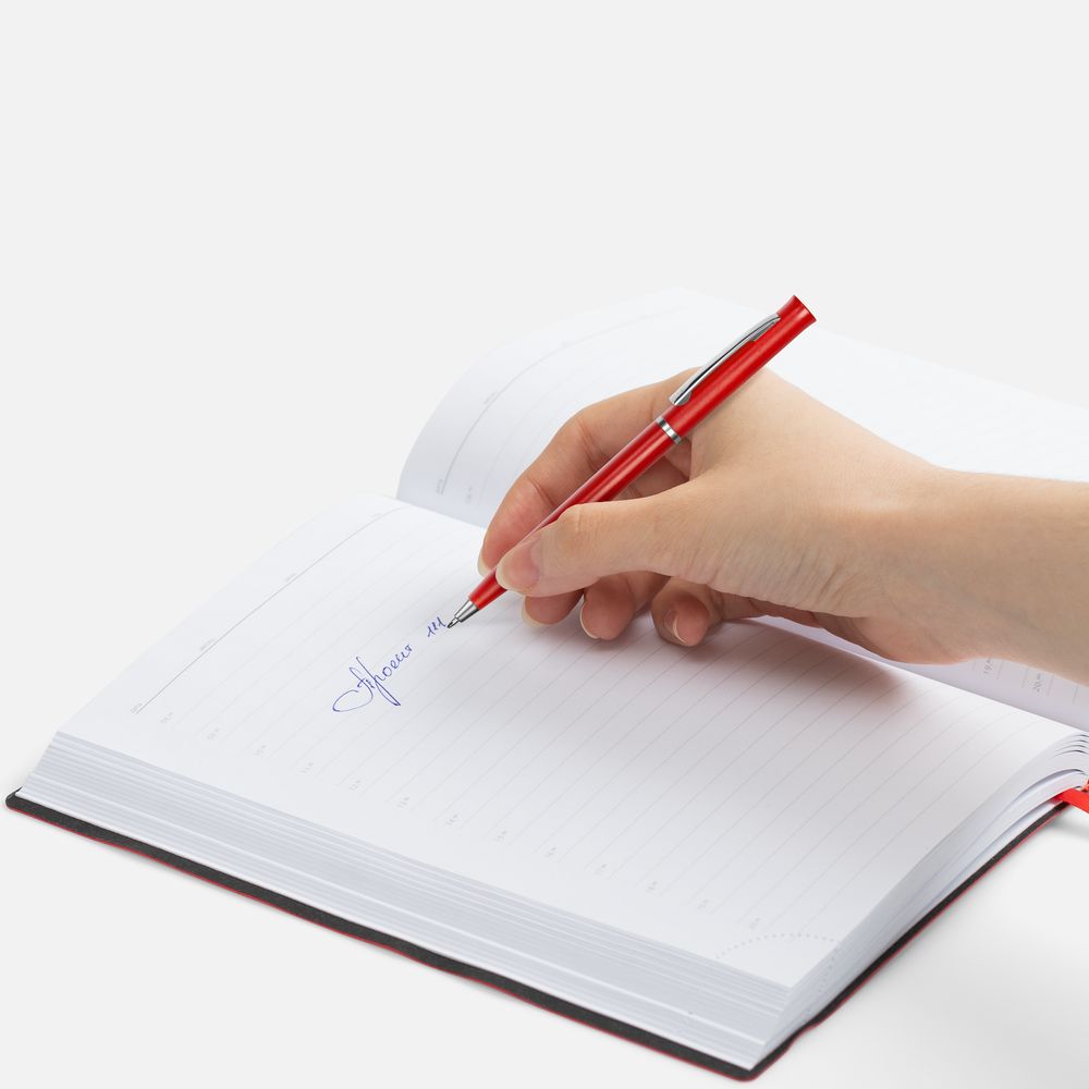 Ручка шариковая Euro Chrome, красная / Миниатюра WWW (1000)