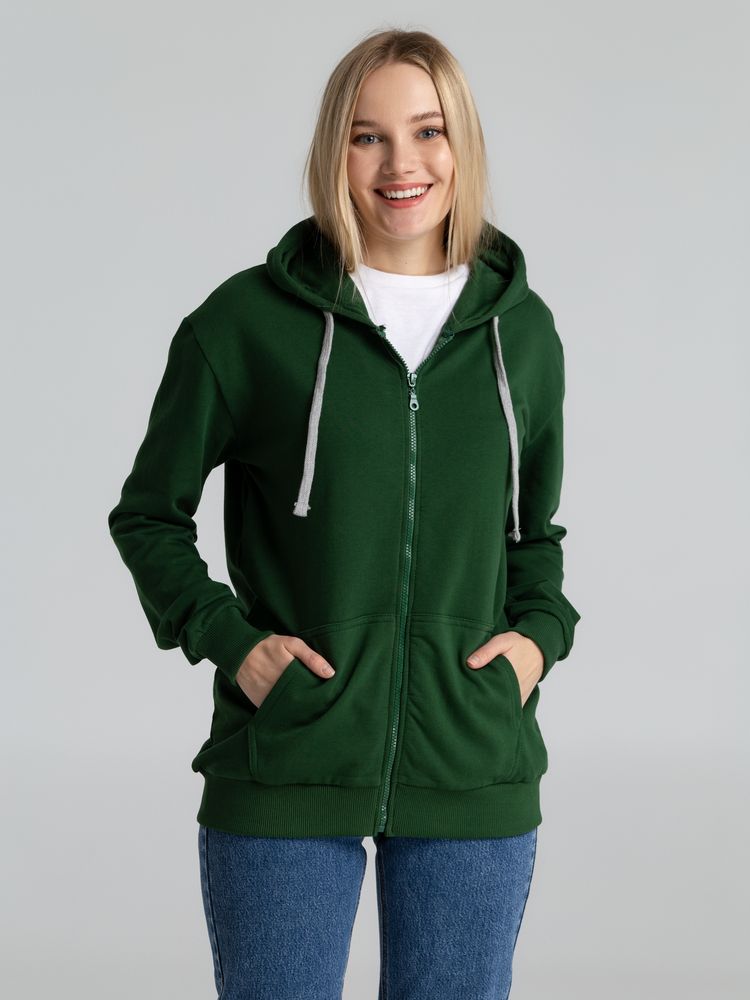 Толстовка с капюшоном на молнии Unit Siverga Heavy, темно-зеленая / Миниатюра WWW (1000)