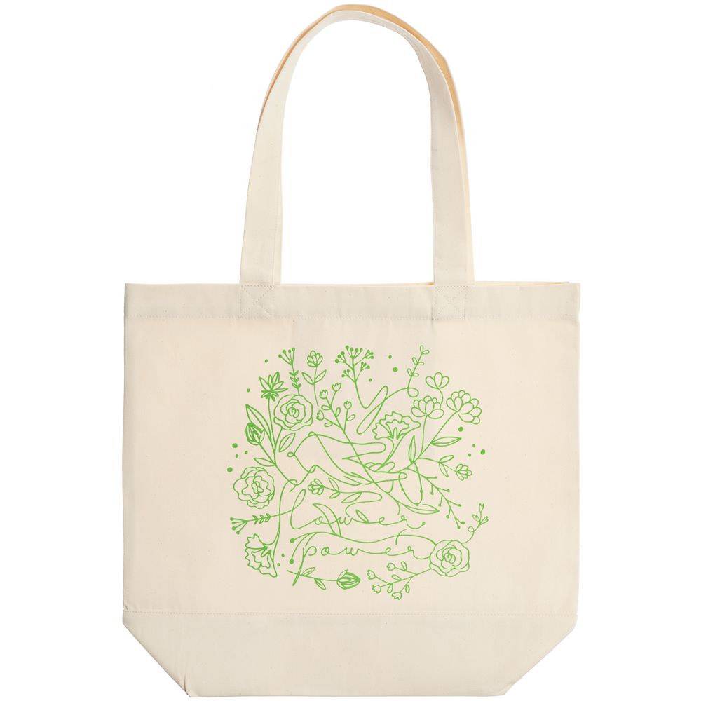 Холщовая сумка Flower Power, неокрашеная / Миниатюра WWW (1000)