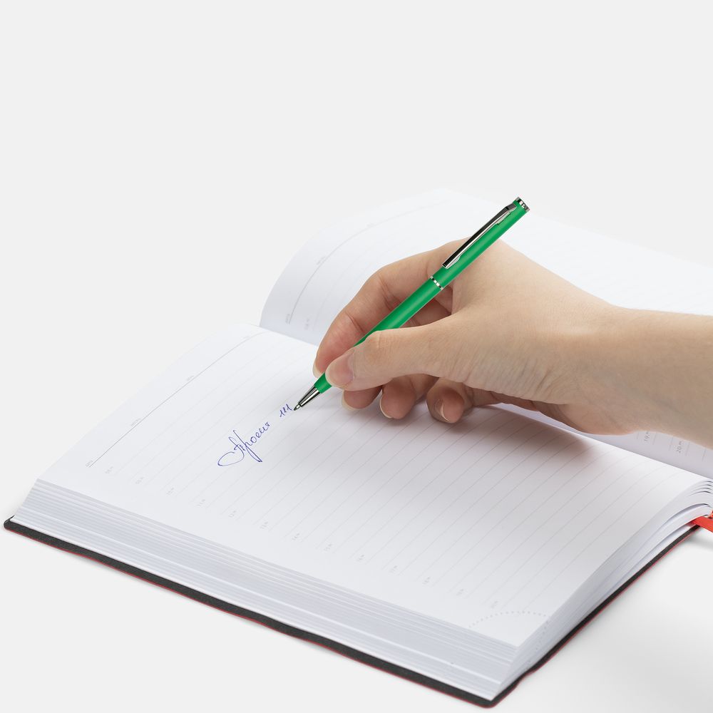 Ручка шариковая Hotel Chrome, ver.2, матовая зеленая / Миниатюра WWW (1000)