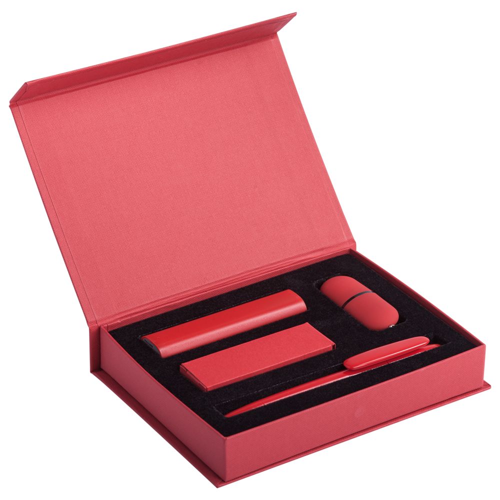 Набор Bond: аккумулятор, флешка и ручка, красный / Миниатюра WWW (1000)