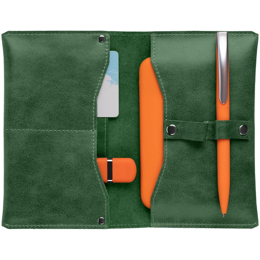 Органайзер для зарядных устройств Apache, темно-зеленый / Миниатюра WWW (1000)