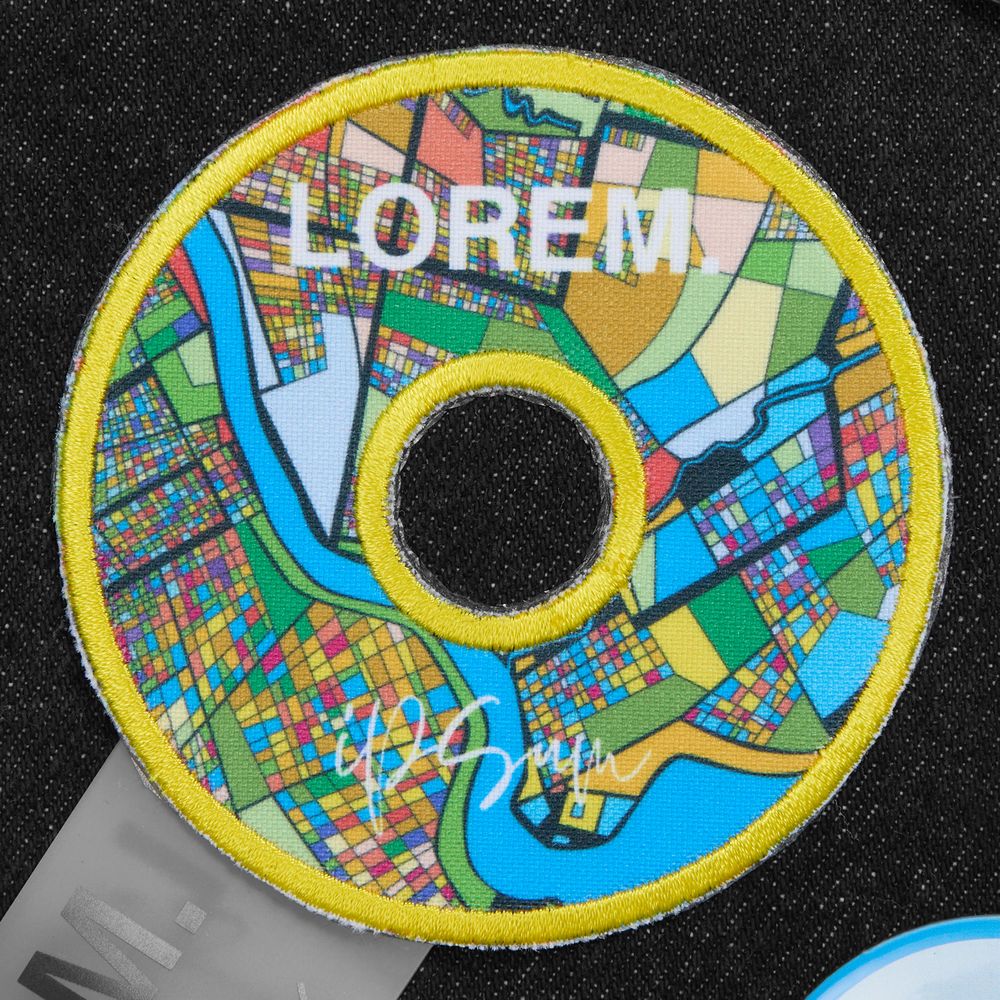 Шеврон из габардина Gabo M, белый / Миниатюра нанесения (1000)