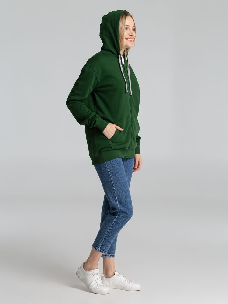 Толстовка с капюшоном на молнии Unit Siverga Heavy, темно-зеленая / Миниатюра WWW (1000)