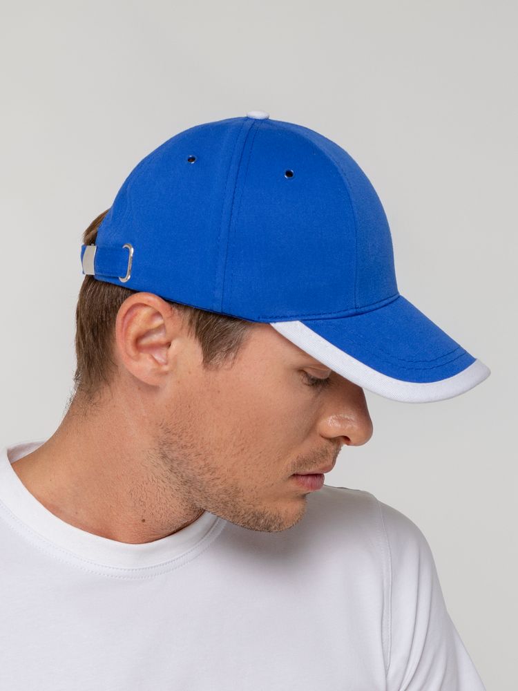 Бейсболка Honor, ярко-синяя с белым кантом / Миниатюра WWW (1000)