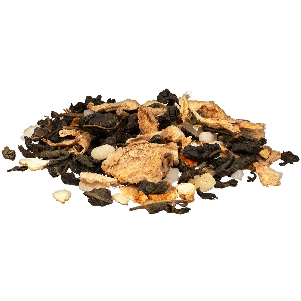 Чай «Сокочай», зеленый с соком имбиря, с кусочками имбиря, апельсина и медом / Миниатюра WWW (1000)