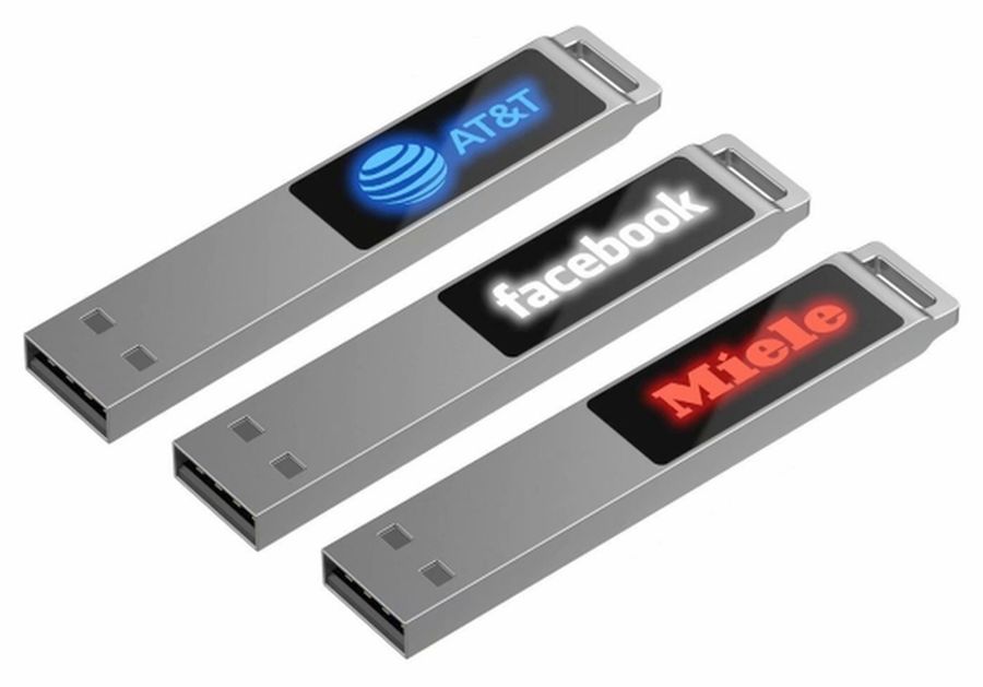 Флешка markBright с синей подсветкой, 32 Гб / Миниатюра WWW (1000)