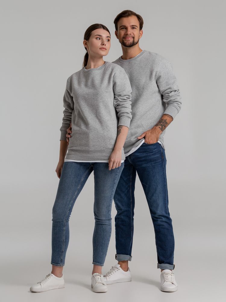 Свитшот унисекс King, серый меланж / Миниатюра WWW (1000)