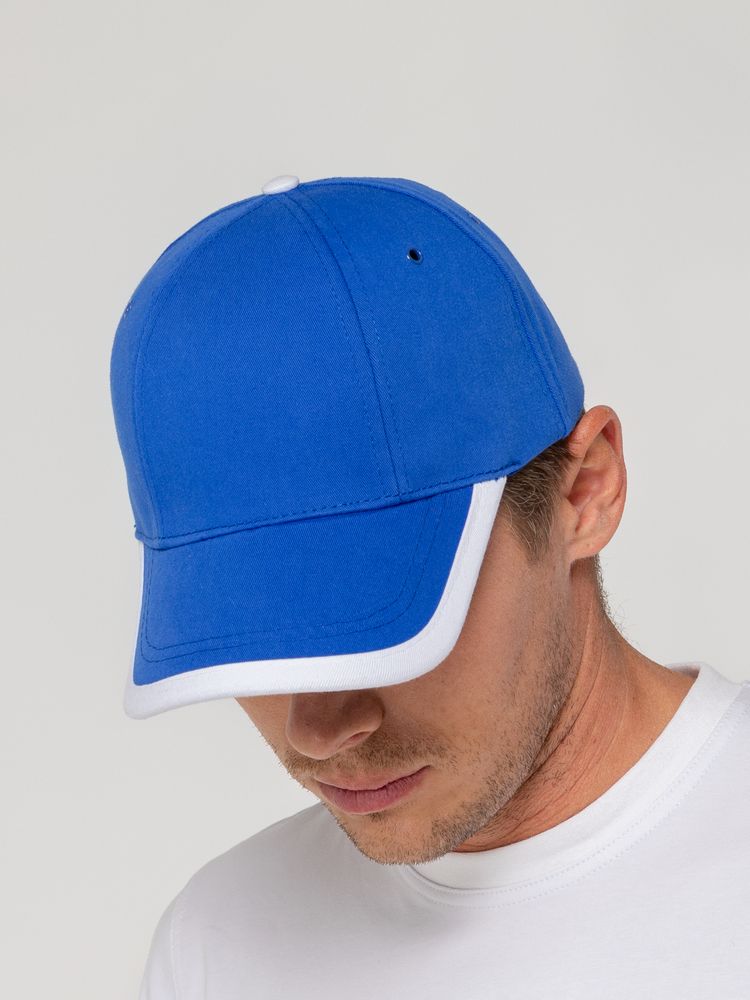 Бейсболка Honor, ярко-синяя с белым кантом / Миниатюра WWW (1000)