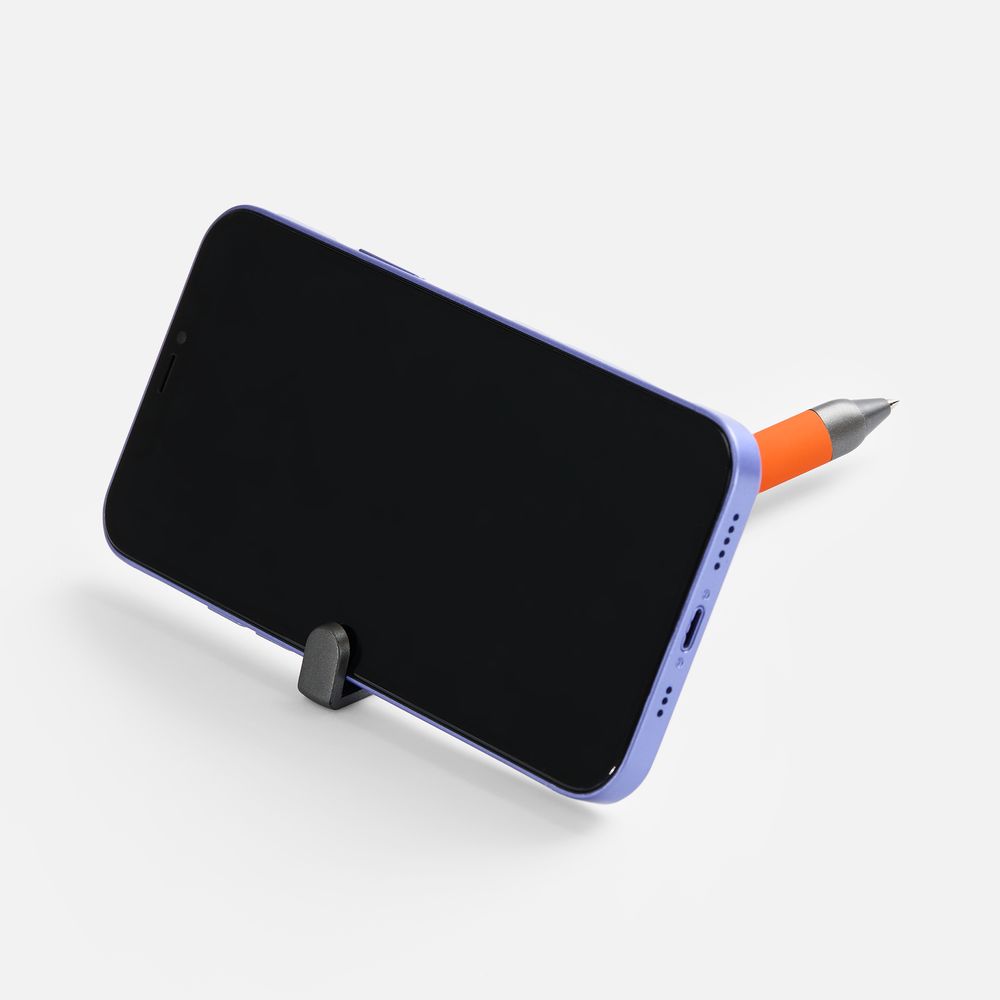 Ручка шариковая Standic с подставкой для телефона, оранжевая / Миниатюра WWW (1000)