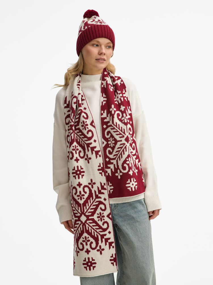 Шарф Wintertude L, красный с белым / Миниатюра WWW (1000)