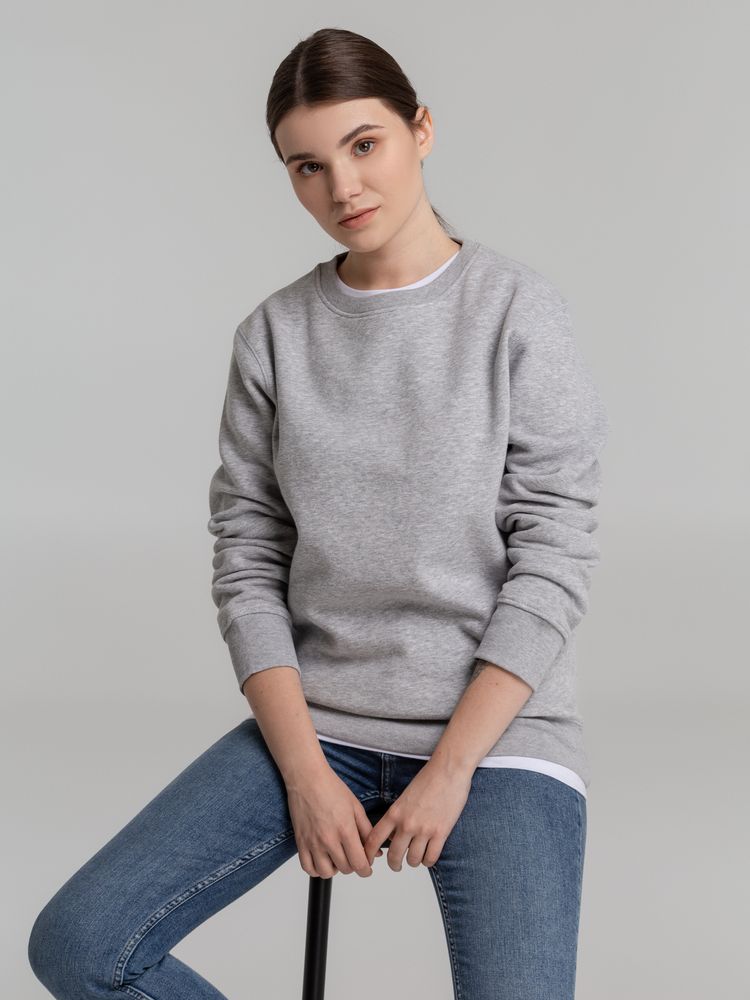 Свитшот унисекс King, серый меланж / Миниатюра WWW (1000)