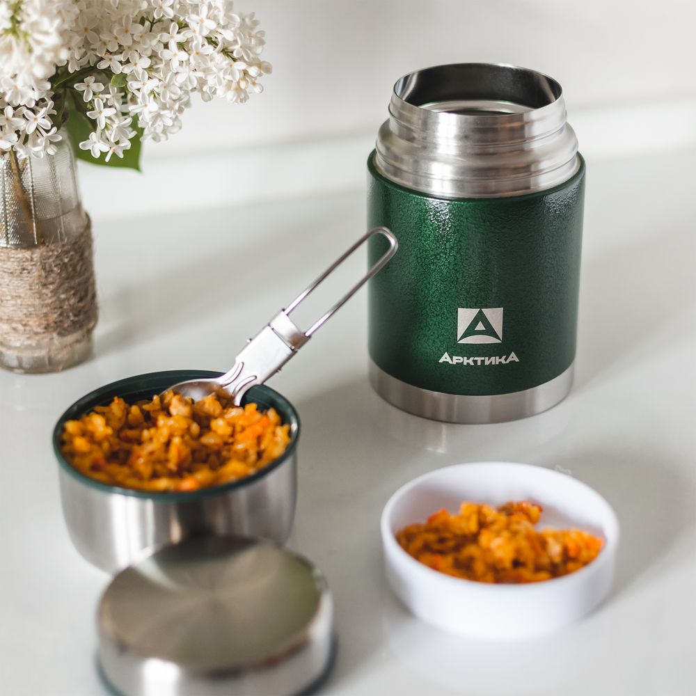 Термос для еды в чехле «Арктика 800», зеленый / Миниатюра WWW (1000)