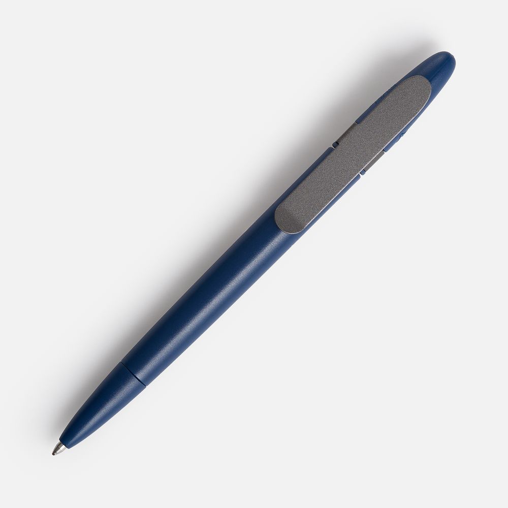 Ручка шариковая Prodir DS5 TSM Metal Clip, синяя с серым / Миниатюра WWW (1000)