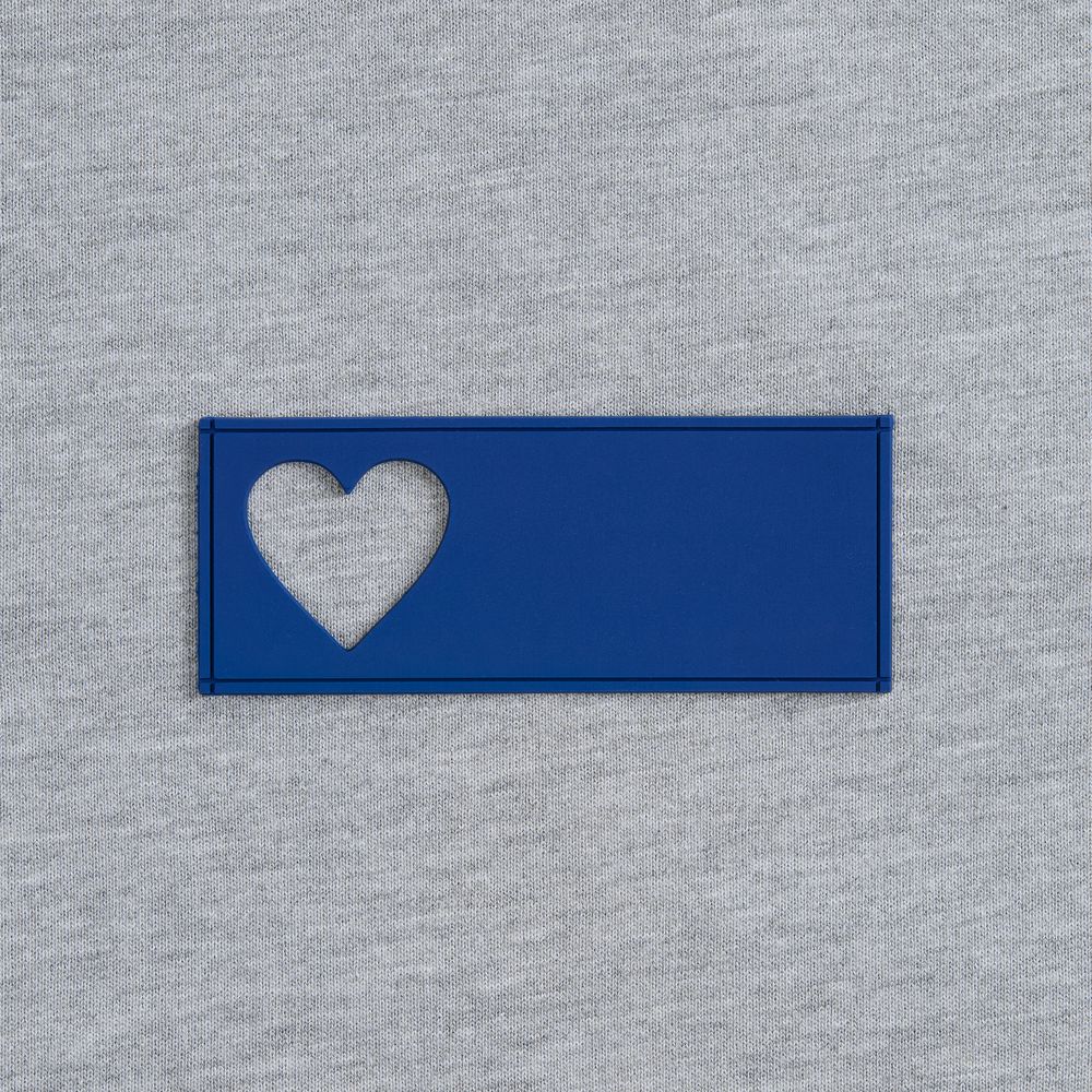 Лейбл из ПВХ с вырезом «Сердце», синий / Миниатюра WWW (1000)