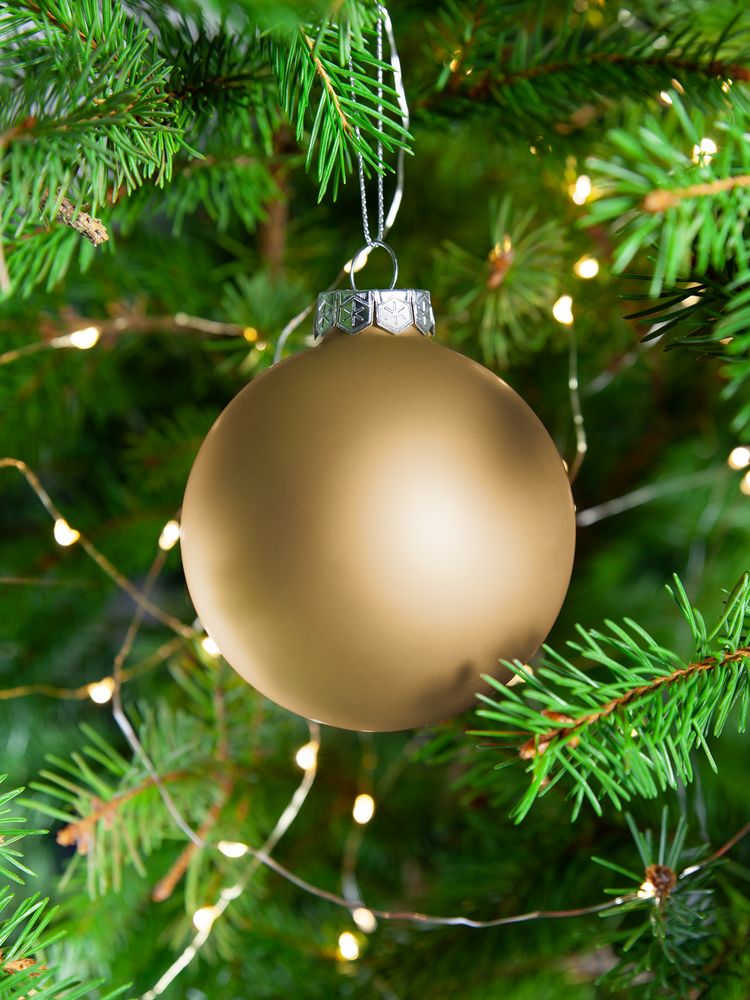 Елочный шар Finery Matt, 8 см, матовый золотистый / Миниатюра WWW (1000)