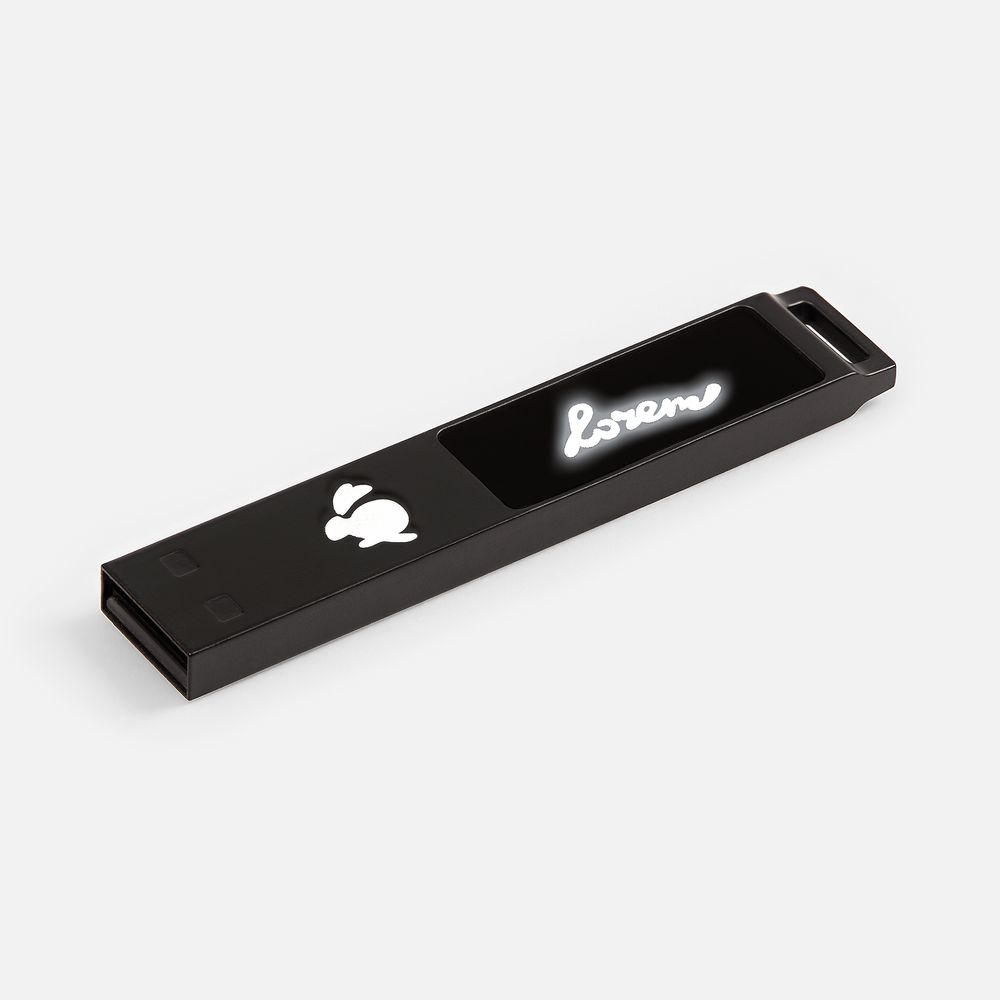 Флешка markBright Black с белой подсветкой, 32 Гб