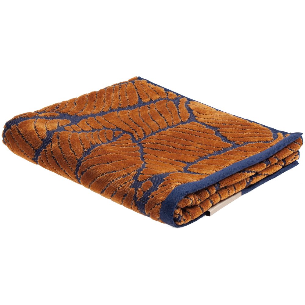 Полотенце In Leaf, малое, синее с горчичным / Миниатюра WWW (1000)