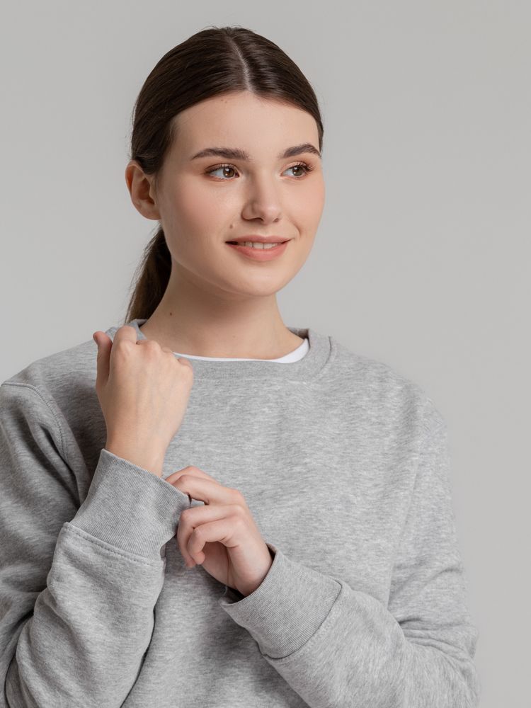 Свитшот унисекс King, серый меланж / Миниатюра WWW (1000)