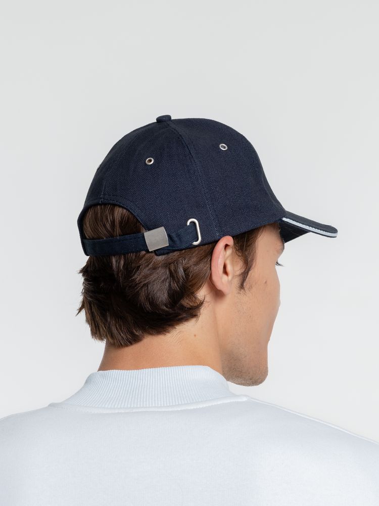 Бейсболка Classic, темно-синяя с белым кантом / Миниатюра WWW (1000)