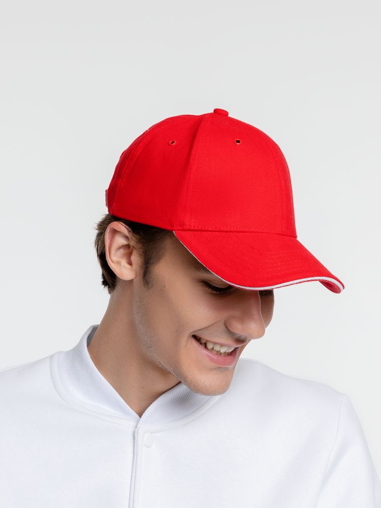 Бейсболка Generic, красная с белым кантом / Миниатюра WWW (1000)