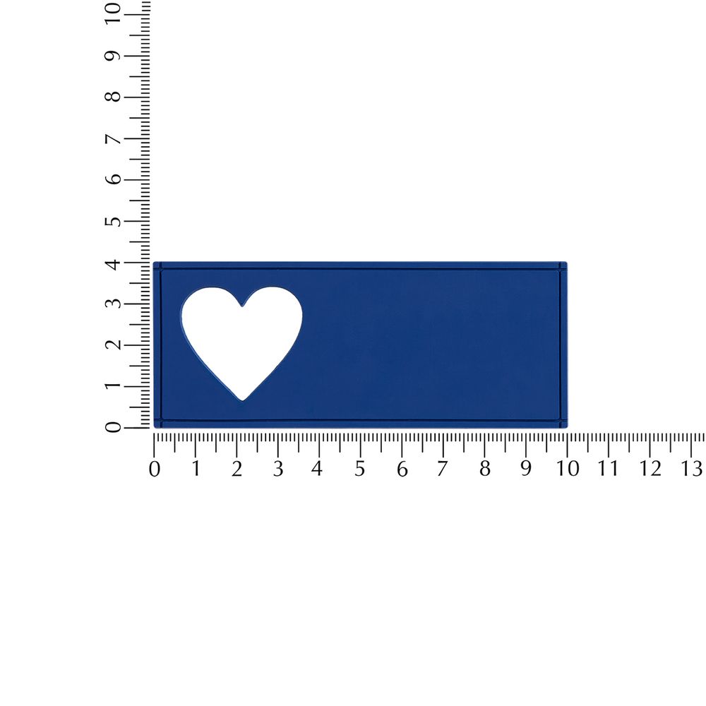 Лейбл из ПВХ с вырезом «Сердце», синий / Миниатюра WWW (1000)