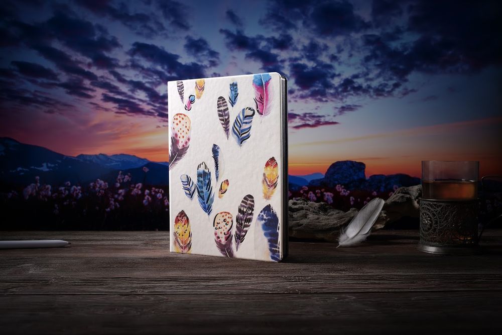 Ежедневник Butterfly, недатированный, белый с черным / Миниатюра WWW (1000)