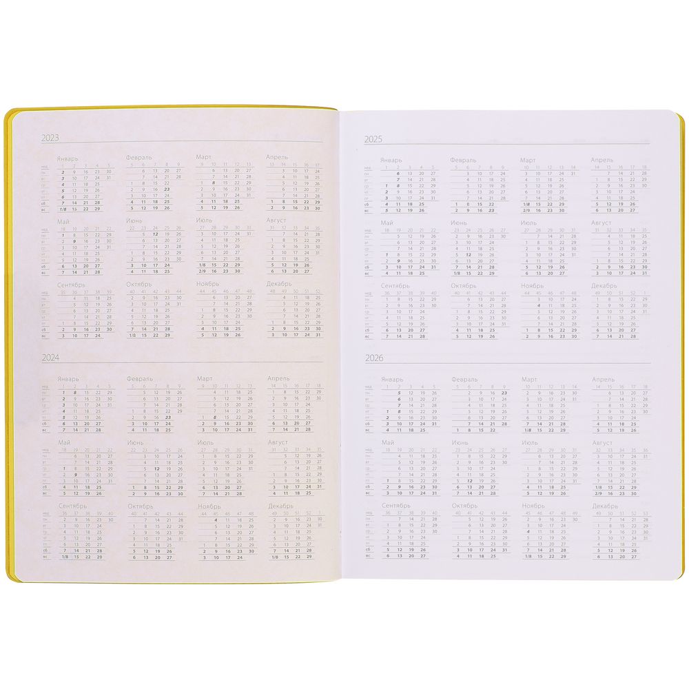 Ежедневник Flexpen Shall, недатированный, желтый / Миниатюра WWW (1000)