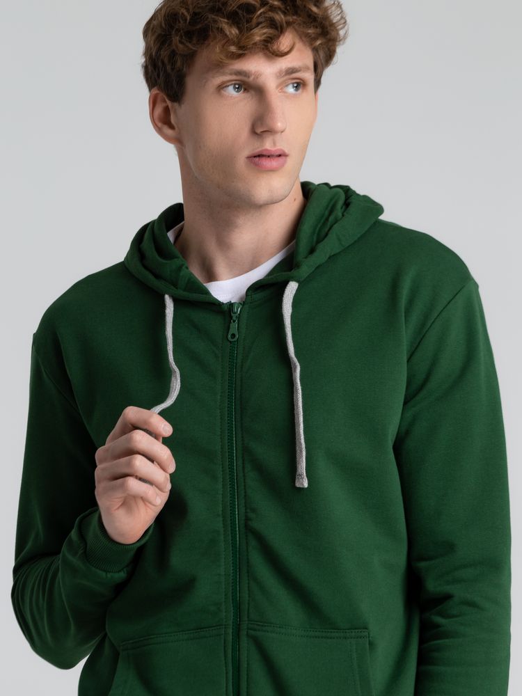 Толстовка с капюшоном на молнии Unit Siverga Heavy, темно-зеленая / Миниатюра WWW (1000)