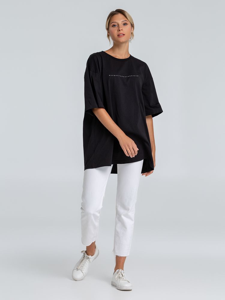 Футболка оверсайз «Юношеский минимализм», черная / Миниатюра WWW (1000)