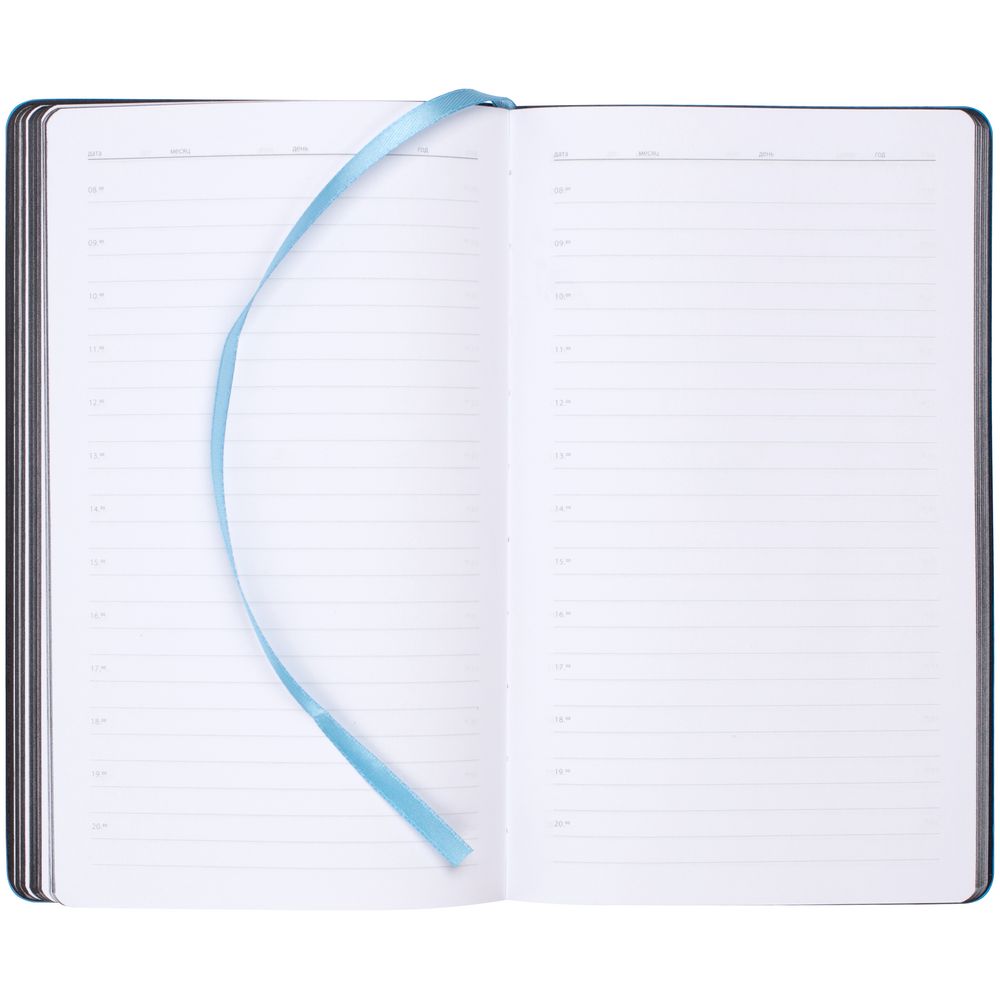 Ежедневник Trait, недатированный, черный с голубым / Миниатюра WWW (1000)