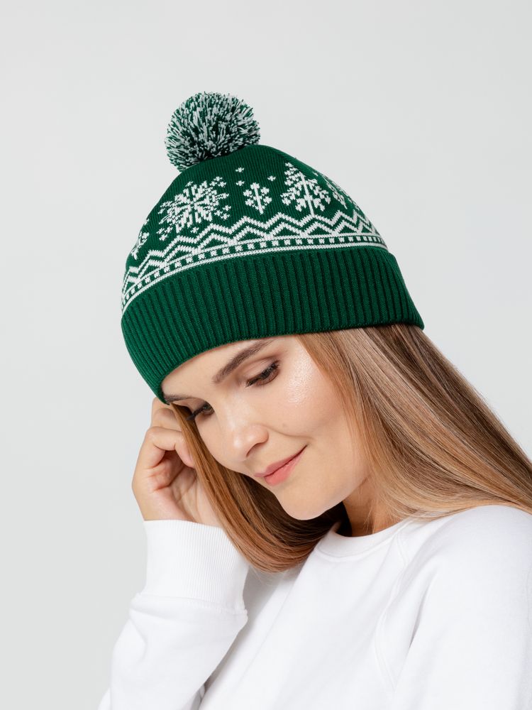 Шапка Elnik, зеленая с молочно-белым / Миниатюра WWW (1000)