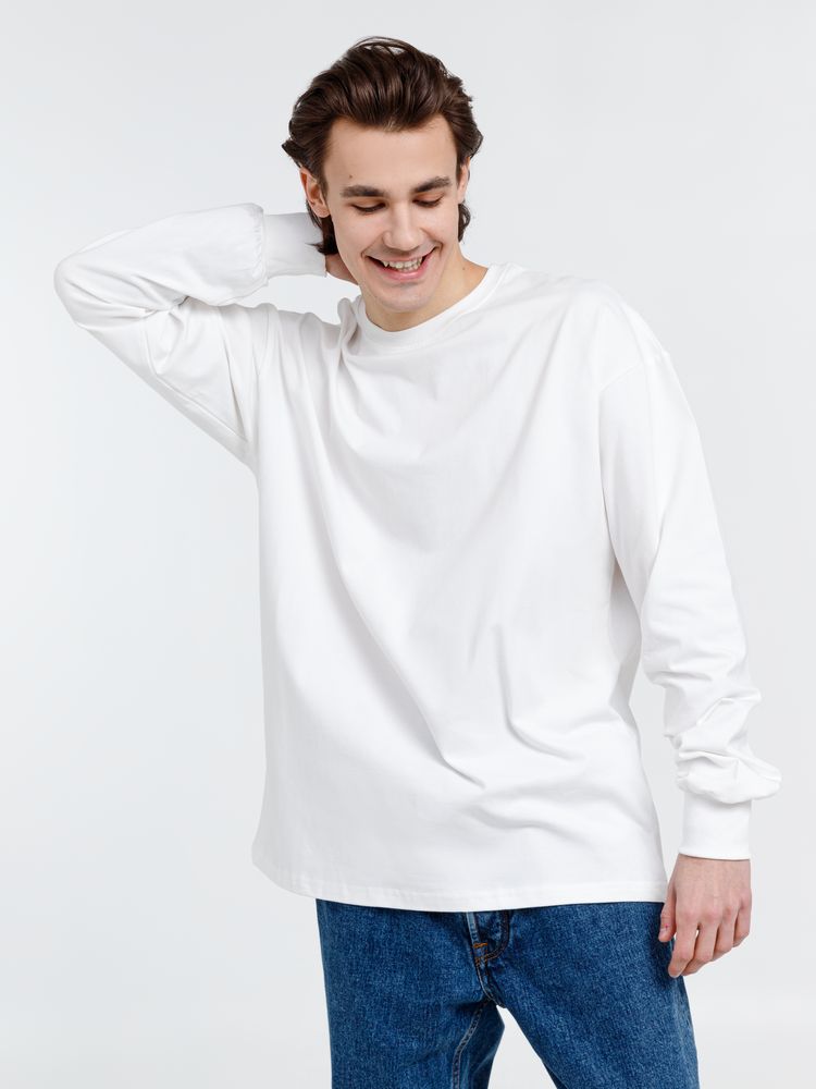 Футболка оверсайз унисекс с длинным рукавом Сity Sapiens, молочно-белая / Миниатюра WWW (1000)