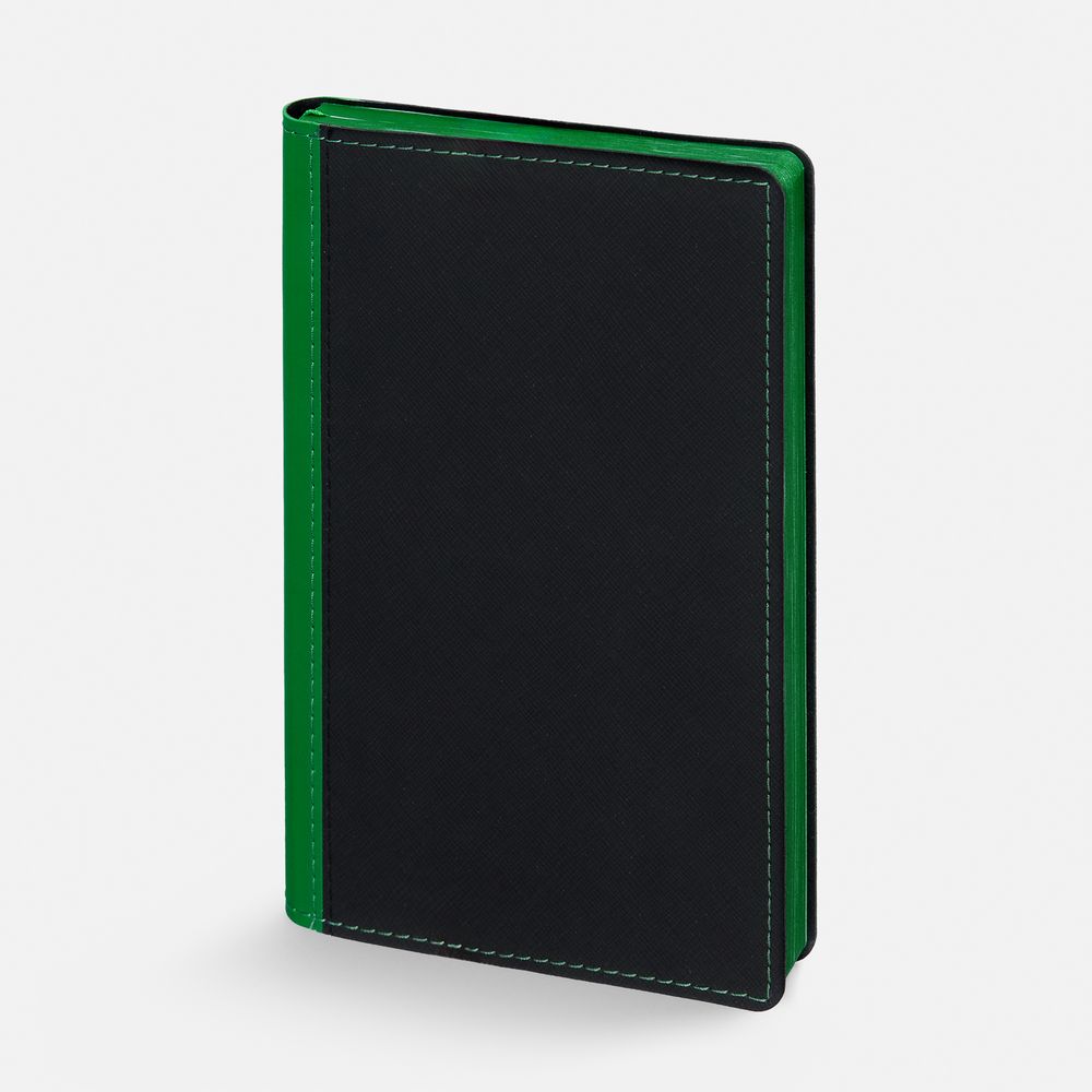 Ежедневник Nice Twice, недатированный, черный с ярко-зеленым / Миниатюра WWW (1000)
