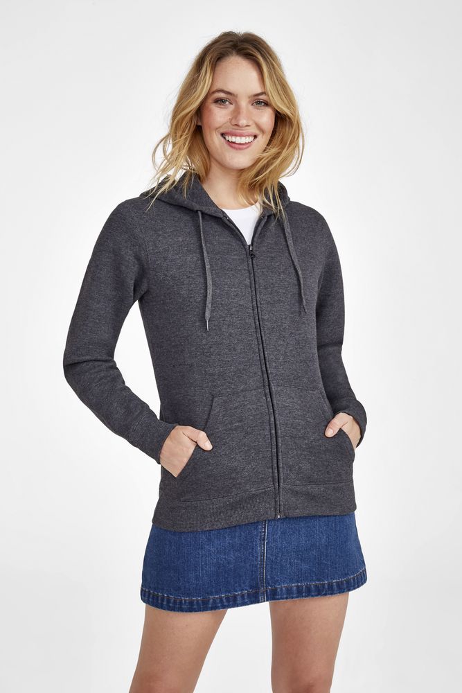 Толстовка женская на молнии с капюшоном Seven Women, темно-синяя / Миниатюра WWW (1000)