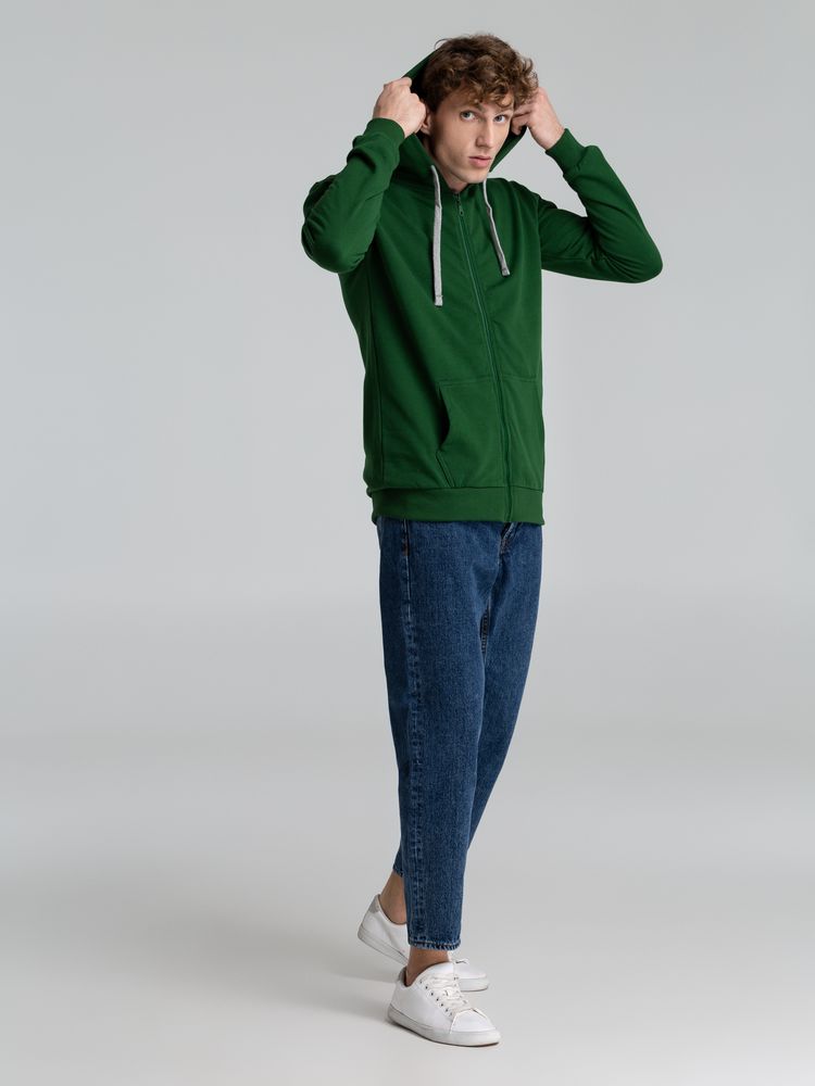 Толстовка с капюшоном на молнии Unit Siverga Heavy, темно-зеленая / Миниатюра WWW (1000)