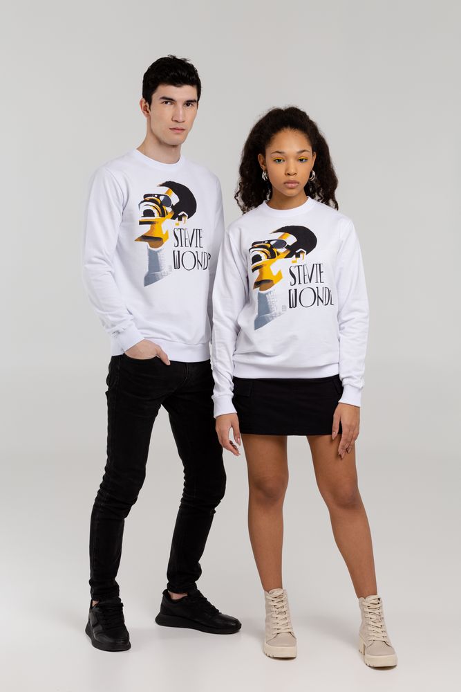 Толстовка «Меламед. Stevie Wonder», белая / Миниатюра WWW (1000)