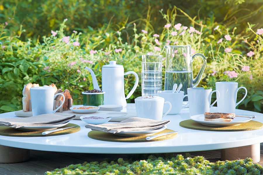 Набор из 4 малых тарелок Dine, белый / Миниатюра WWW (1000)