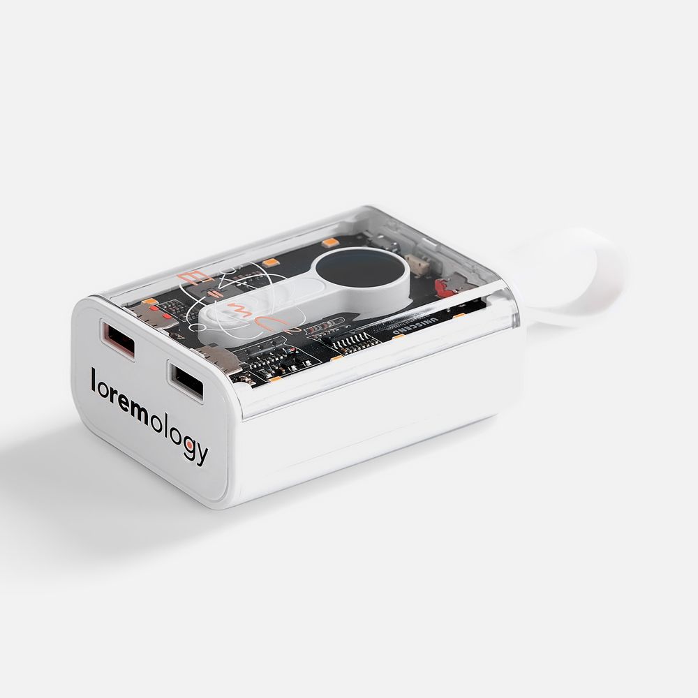 Аккумулятор c быстрой зарядкой Trellis Quick 10000 мАч, белый / Миниатюра нанесения (1000)