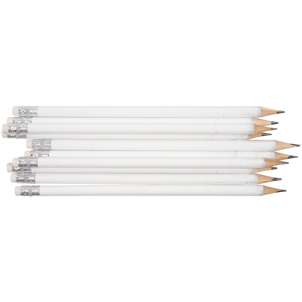 Карандаш простой Hand Friend с ластиком, белый, уценка / Миниатюра WWW (1000)