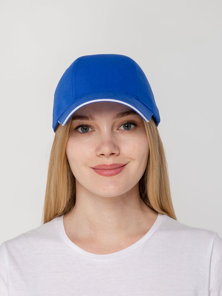 Бейсболка Canopy, ярко-синяя с белым кантом / Миниатюра WWW (1000)