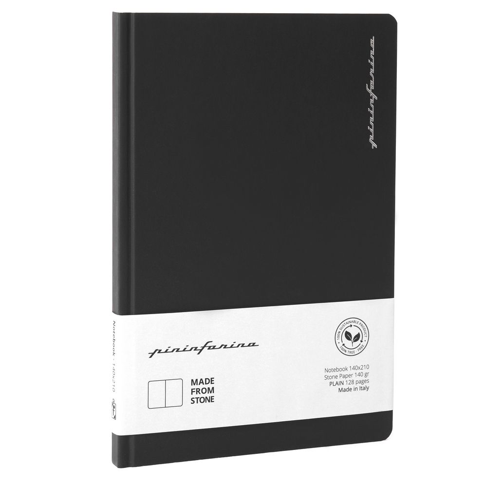 Тетрадь из каменной бумаги Stone Paper, черная, без линовки / Миниатюра WWW (1000)