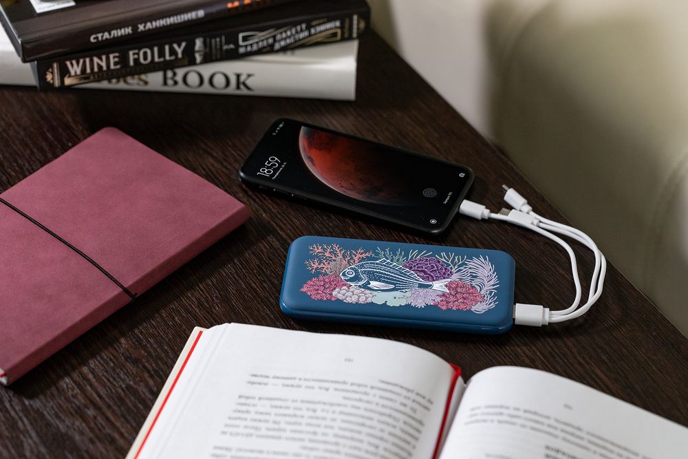 Аккумулятор с подсветкой markBright City, 10000 мАч, синий / Миниатюра WWW (1000)