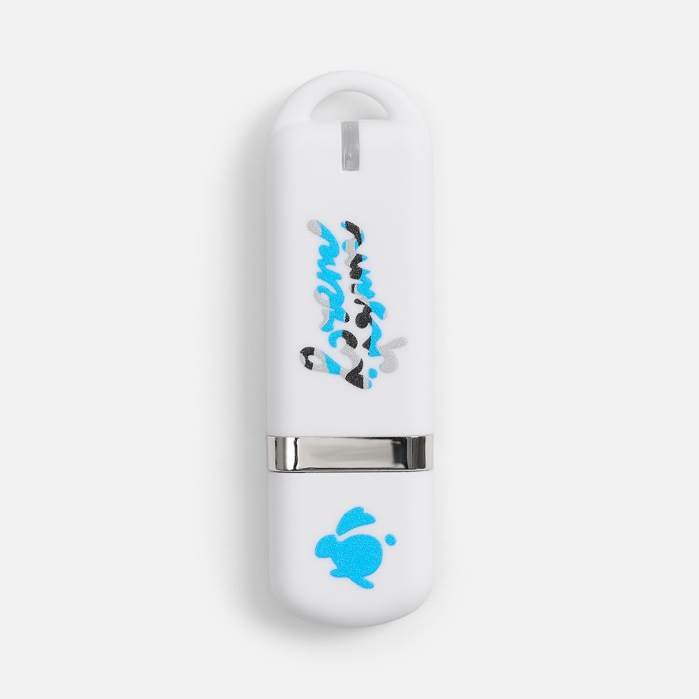 Флешка Memo, 16 Гб, белая / Миниатюра нанесения (1000)