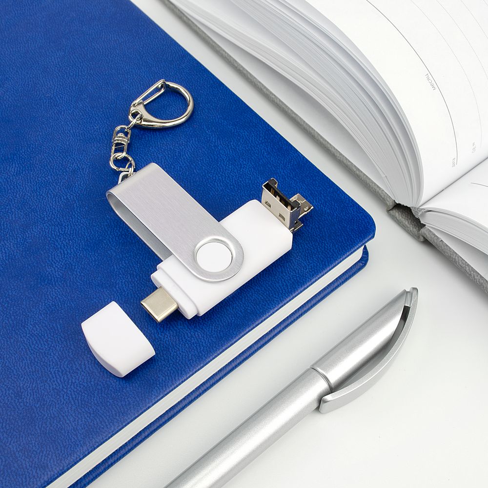 Флешка Trio Twist, белая, 32 Гб / Миниатюра WWW (1000)