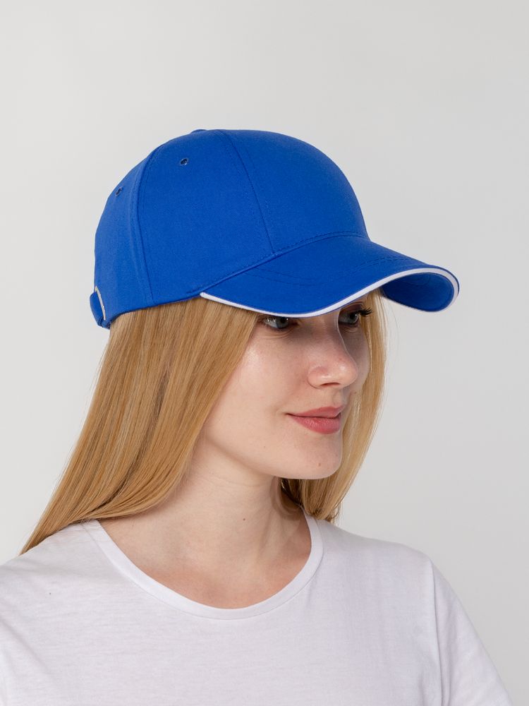 Бейсболка Canopy, ярко-синяя с белым кантом / Миниатюра WWW (1000)