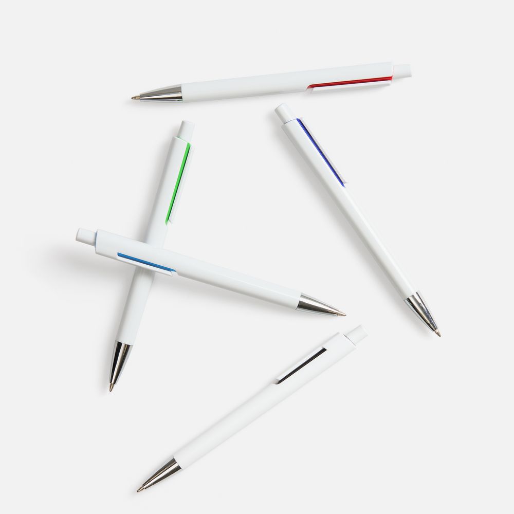 Ручка шариковая Dominanta, белая с темно-синим / Миниатюра WWW (1000)