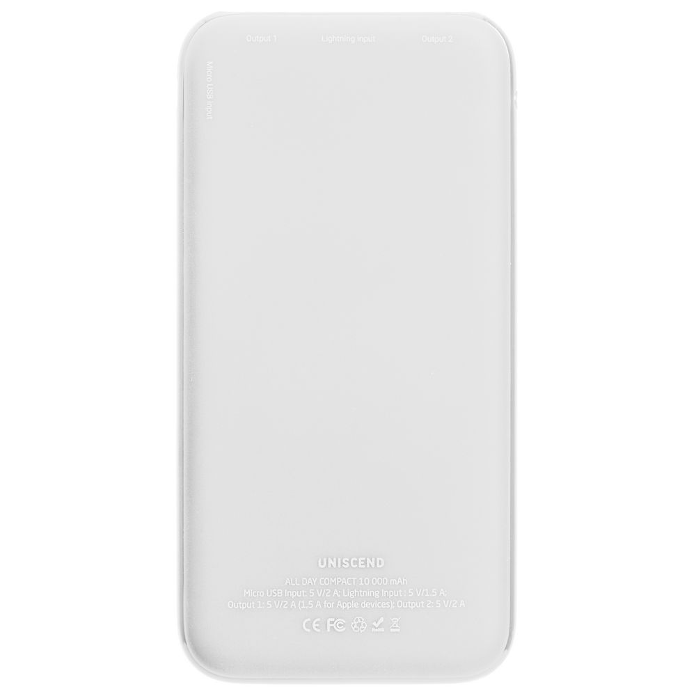 Внешний аккумулятор Uniscend All Day Compact 10000 мAч, белый / Миниатюра WWW (1000)