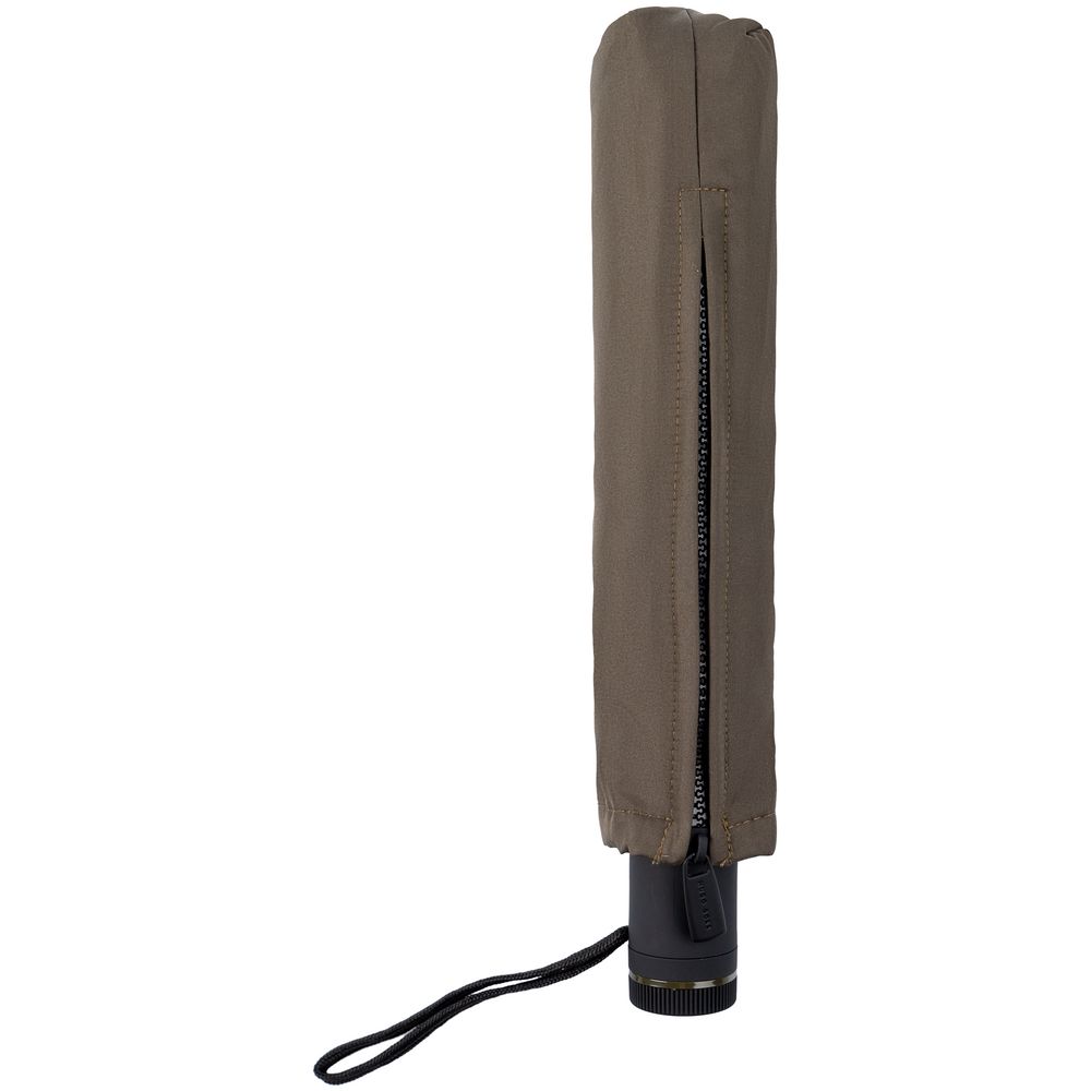 Зонт складной Gear, темно-зеленый (хаки) с черным / Миниатюра WWW (1000)